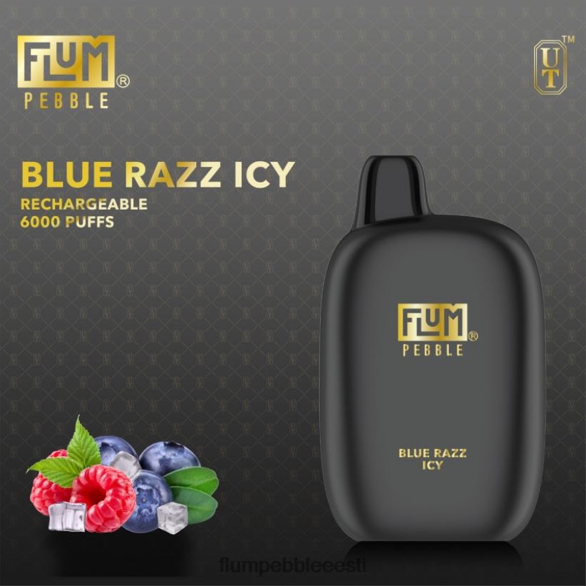 FLUM PEBBLES 6000 pahvi sinine razz jäine - Flum Pebble Flavors Ranked H02TXF14