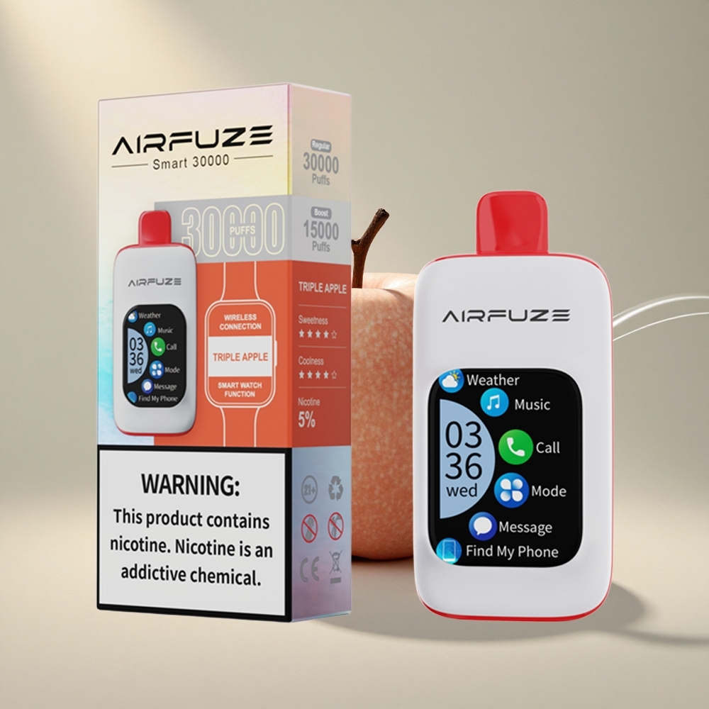 AirFuze Smart 30000 Puffs Ühekordne Vape Kolm Õuna 900mAh