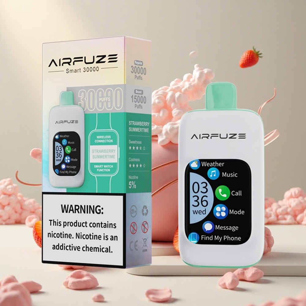 AirFuze Smart 30000 Puffs Ühekordne Vape Maasikas Suveaeg
