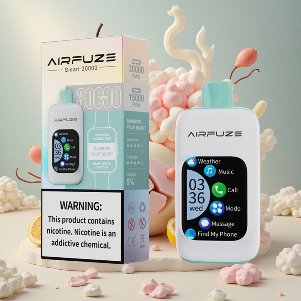 AirFuze Smart 30000 Puffs Ühekordne Vape Vikerkaare Puuviljaplahvatus 900mAh