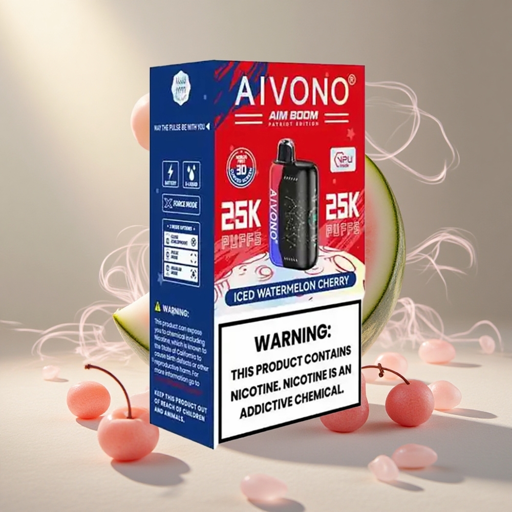 Aivono Aim Boom 25000 Puffs Jäämelon-Kirsimaitseline Ühekordne Vape 28ml