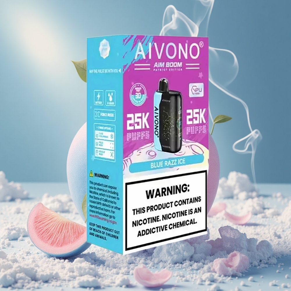 Aivono Aim Boom 25000 Puffs Tüüp-C Laadimisega Sinise Vaarika Jää Aromaatiga