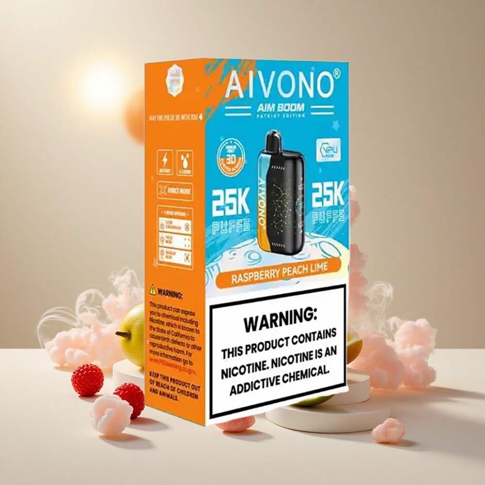 Aivono Aim Boom 25000 Puffs Vahetatav Vape Vaarikas Virsik Laimi 28ml