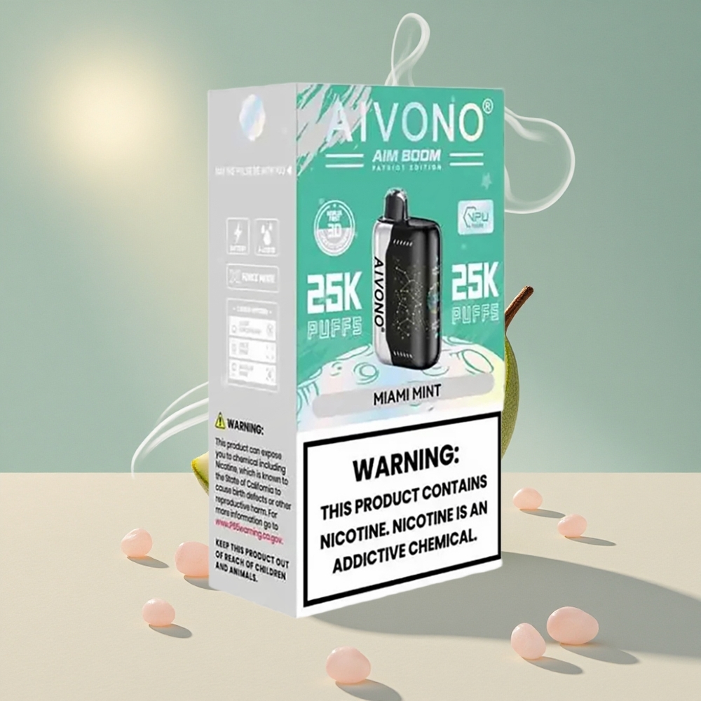 Aivono Aim Boom 25000 Puffs Ühekordne Vape Miami Münt 28ml