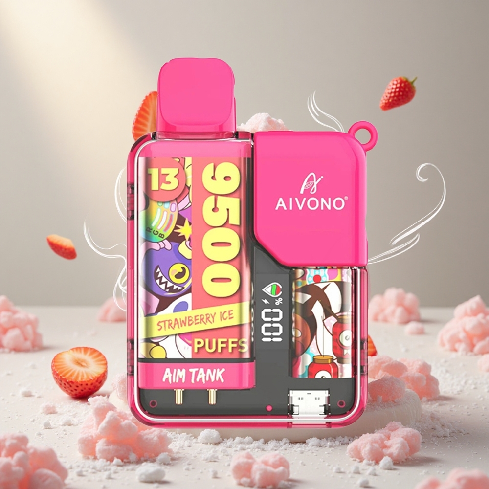 Aivono Aim-Tank 9500 Puffs Disposabelne Aurusti Maasikajää 18ml