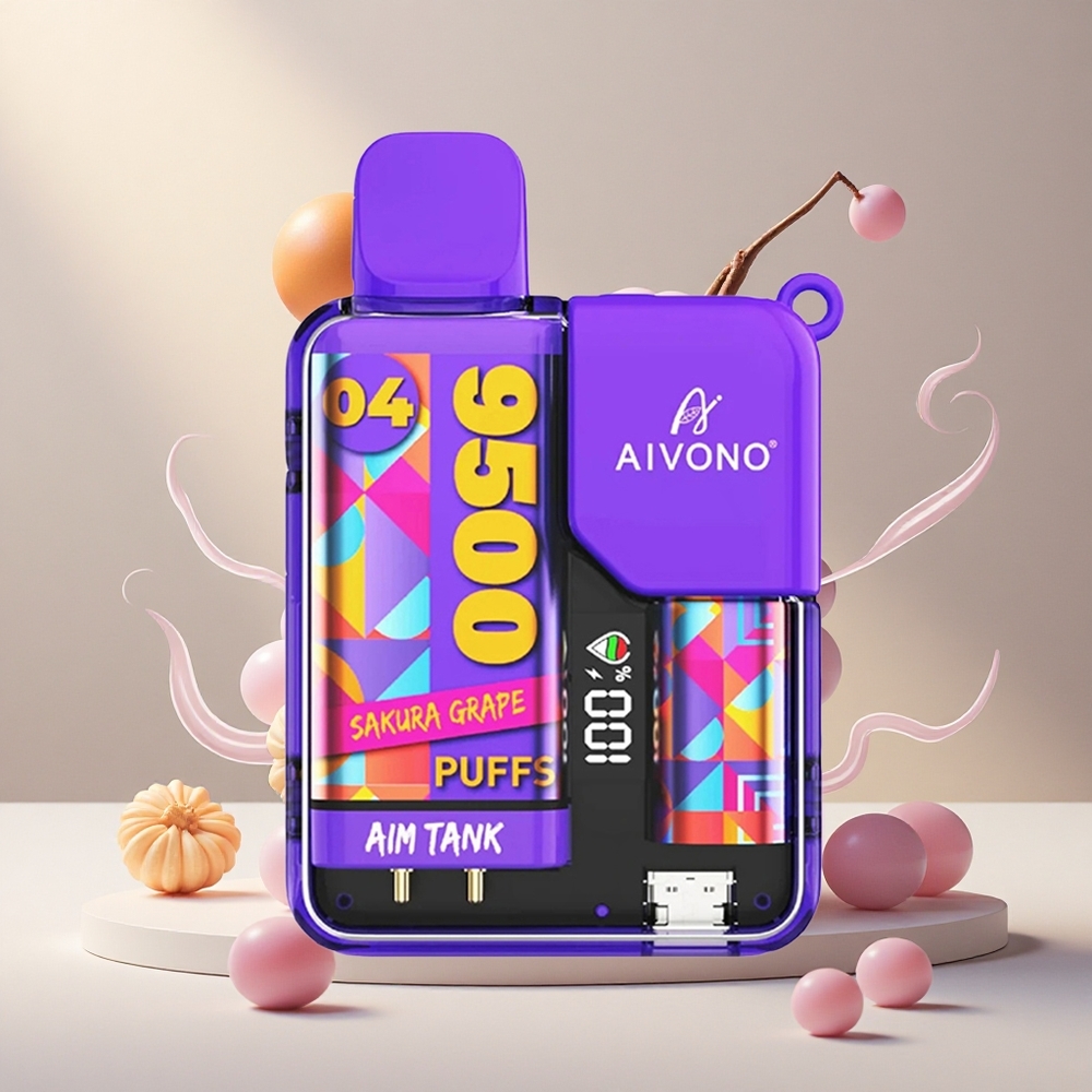 Aivono Aim Tank 9500 Puffs Ühekordne Vape Sakura Viinamari 18ml