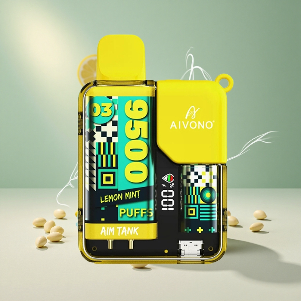 Aivono Aim Tank 9500 Puffs Ühekordne Vape Sidruni Mündi Maitsega 18ml