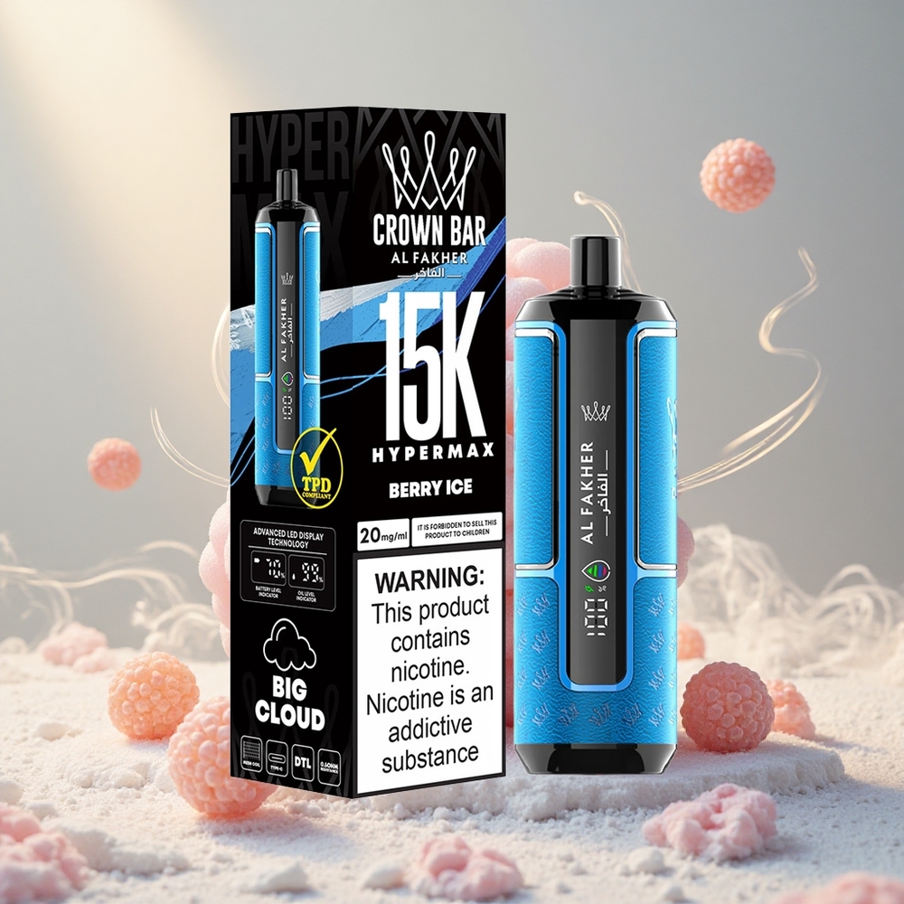 Al Fakher Crown Bar 15K Puffs (22ml) Marja-Jää Ühekordne Vape Kit