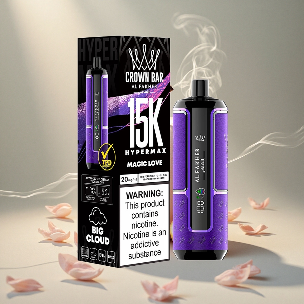 Al Fakher Crown Bar 15K Puffs Hypermax Magic Armastus 22ml