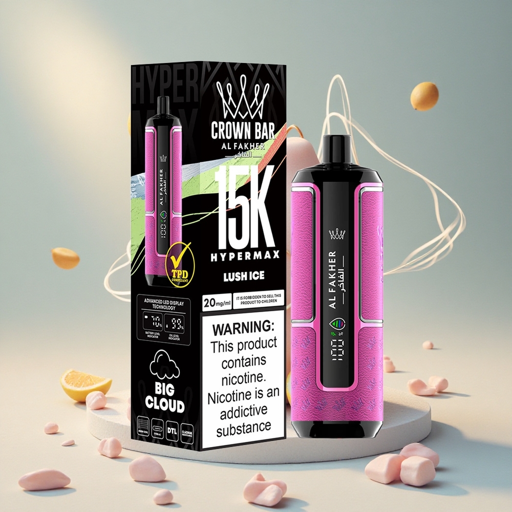 Al Fakher Crown Bar 15K Puffs Hypermax Ühekordne Aurustaja Lumejää