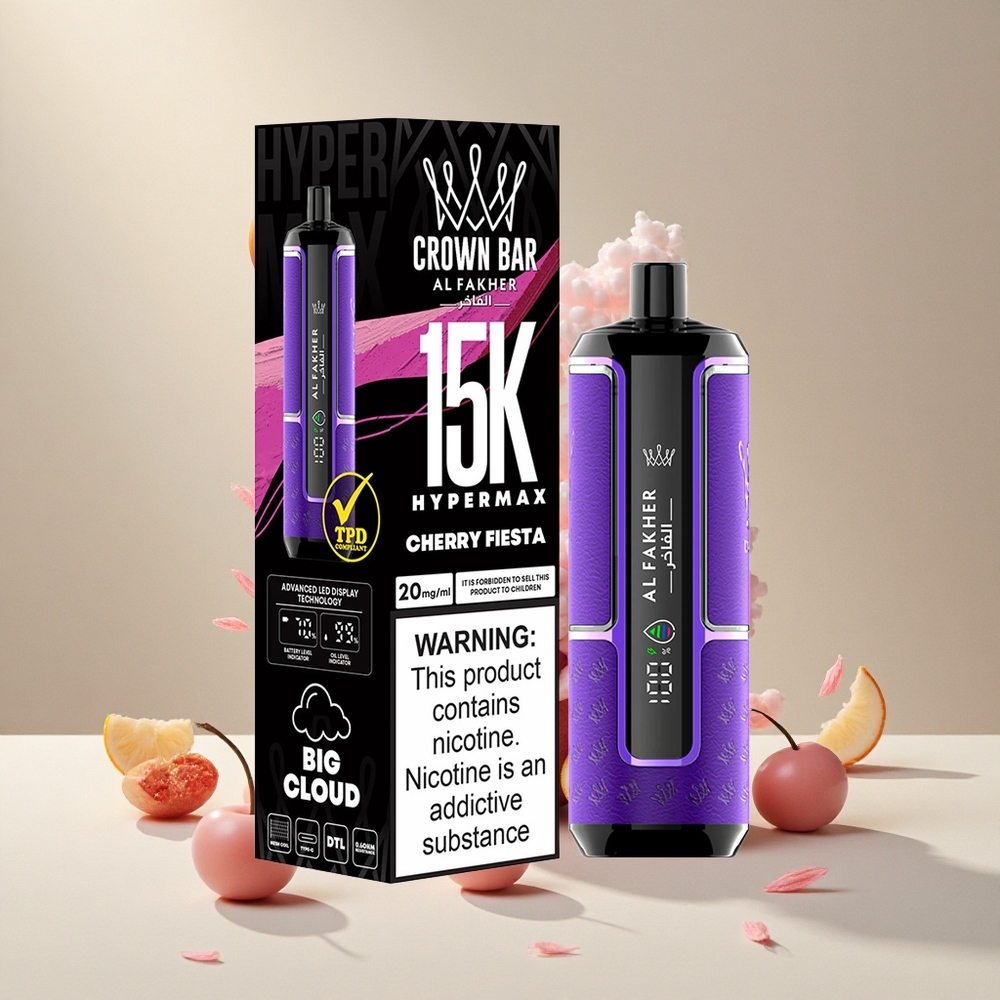 Al Fakher Crown Bar 15K Puffs Kirss Pidu Kompaktne