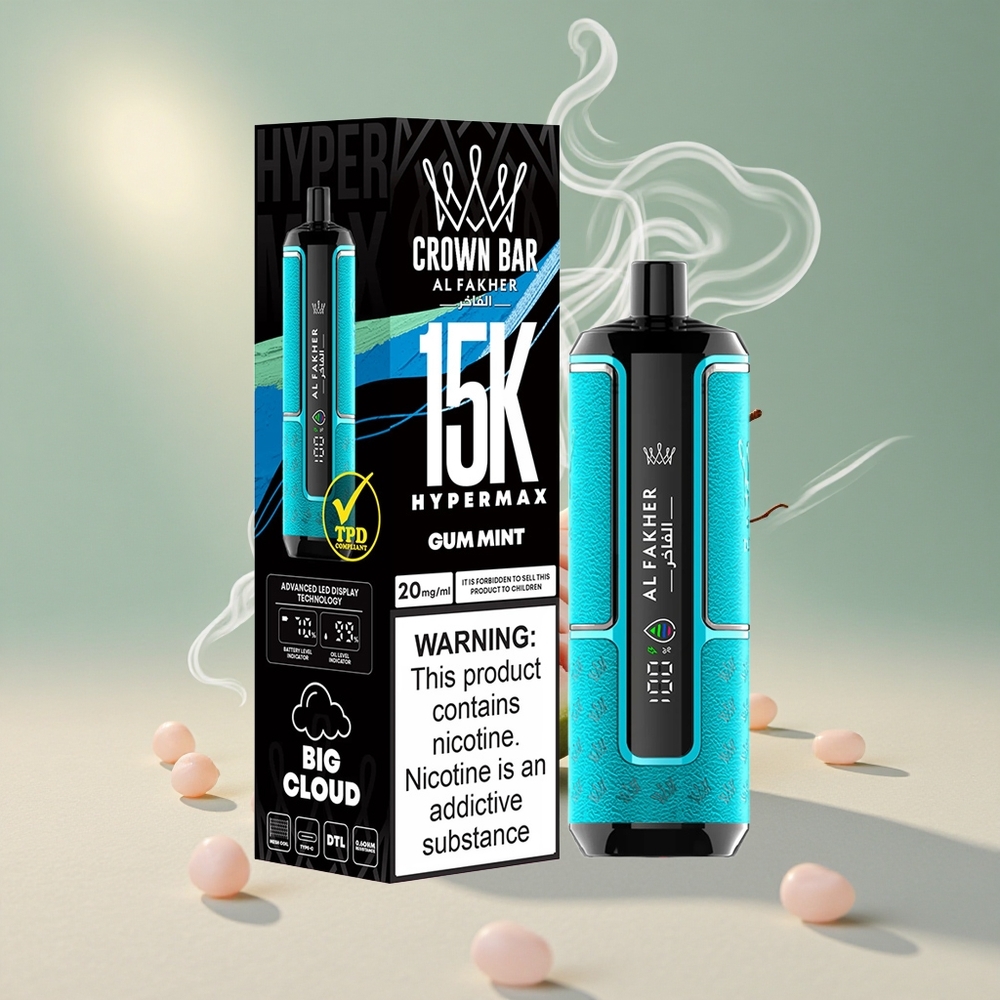 Al Fakher Crown Bar 15K Puffs Ühekordne Vape Kit Gumimint