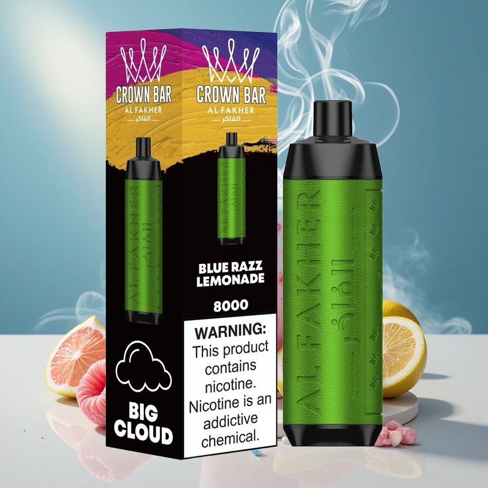Al Fakher Crown Bar 8000 Puffs 18ml Mahuti Sinine Vaarika-Limonad