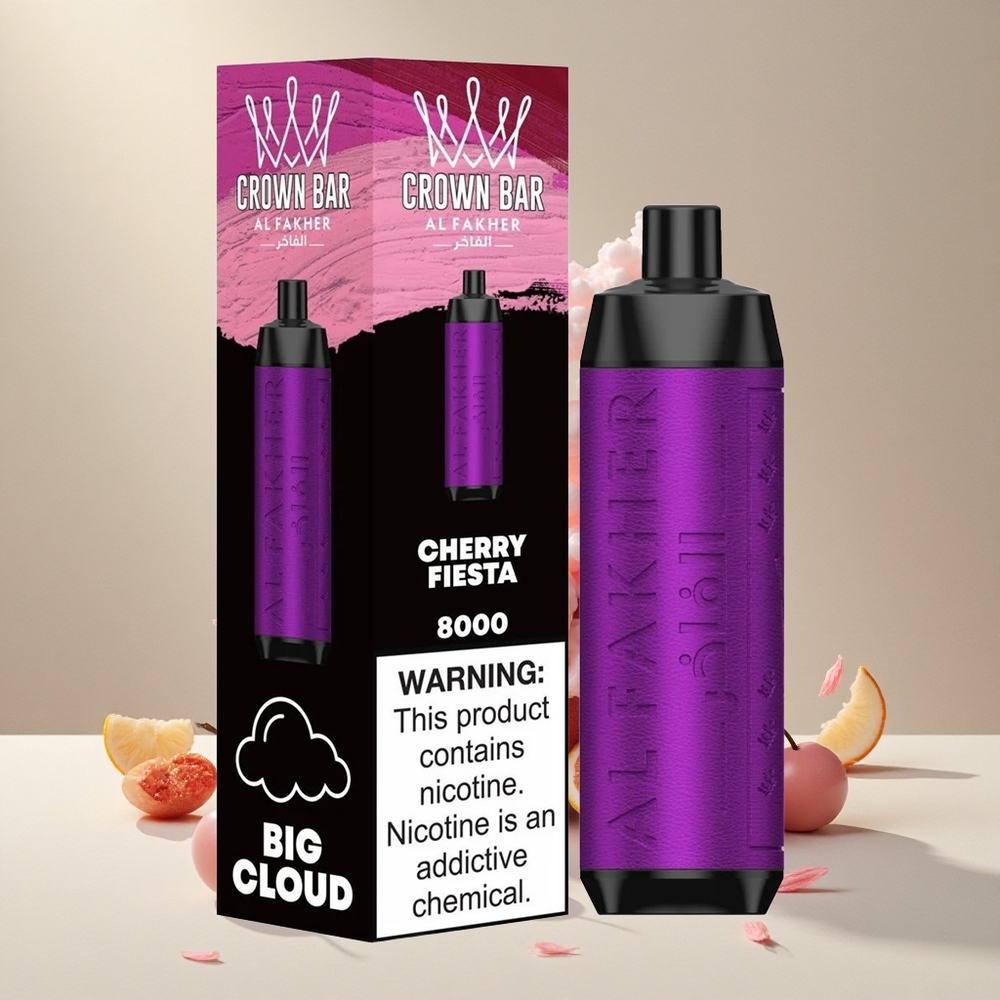 Al Fakher Crown Bar 8000 Puffs 600mah Maha Kirss Fiesta