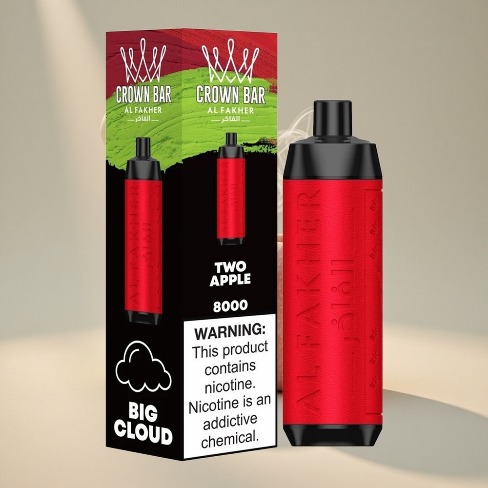 Al Fakher Crown Bar 8000 Puffs Kaks Õuna Ühekordne Vape