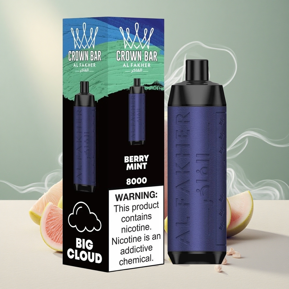 Al Fakher Crown Bar 8000 Puffs Marja-Mündi Ühekordne Vape 18ml