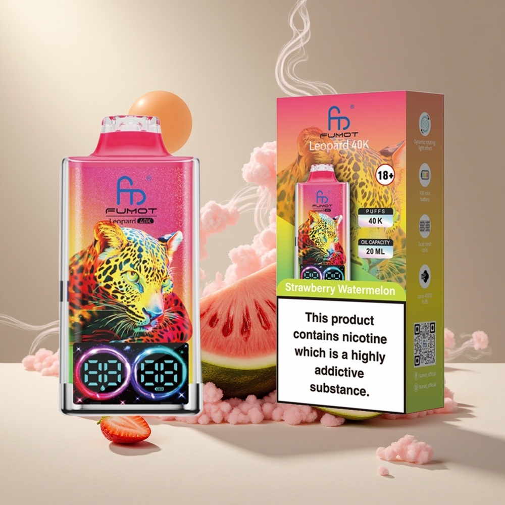 Fumot Leopard 40000 Puffs Ühekordne Vape Maasikas-Arbuus 0%,2%,3%,5% Nikotiini