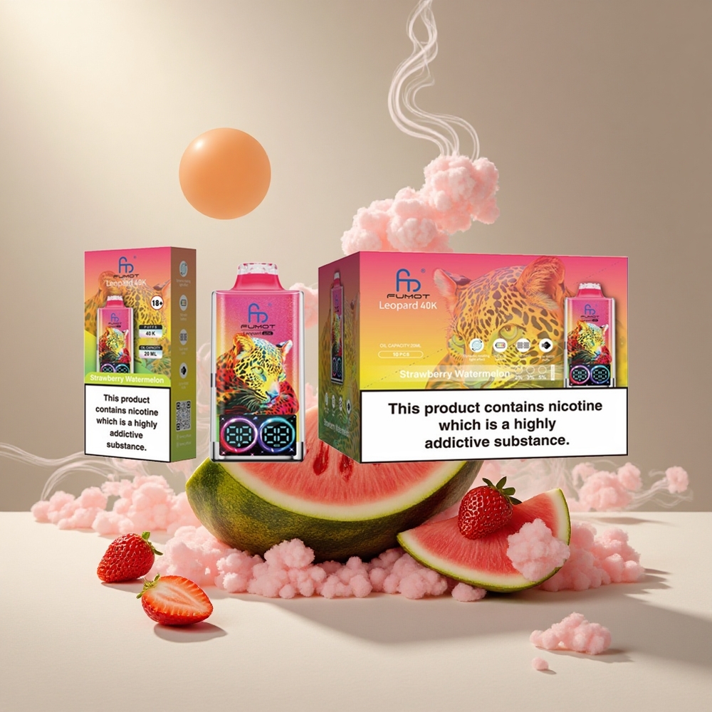 Fumot Leopard 40000 Puffs Ühekordne Vape Maasikas-Arbuus 0%,2%,3%,5% Nikotiini