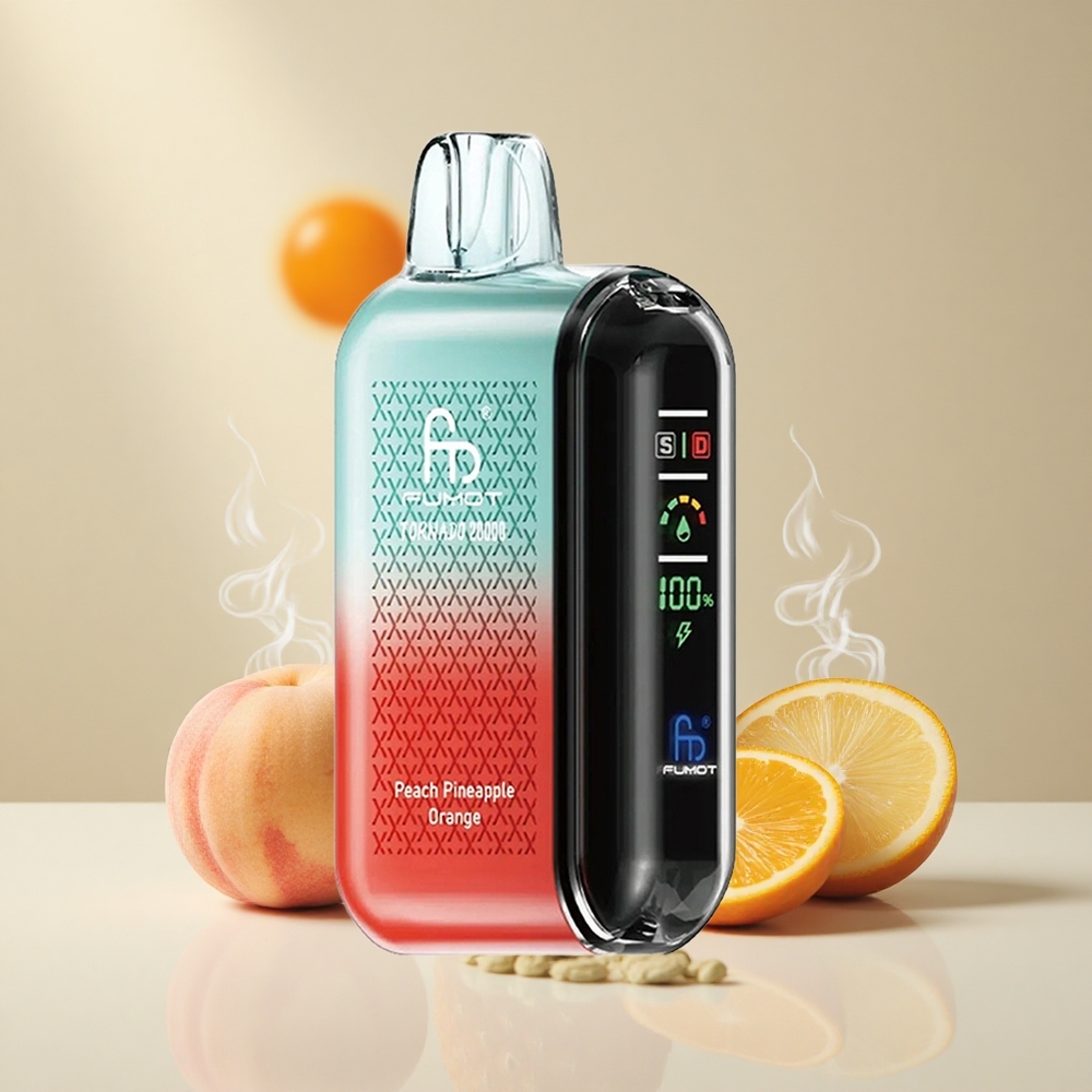 Fumot Tornado 20000 Puffs 850mAh Laetav Akuga Virsik Ananass Apelsin