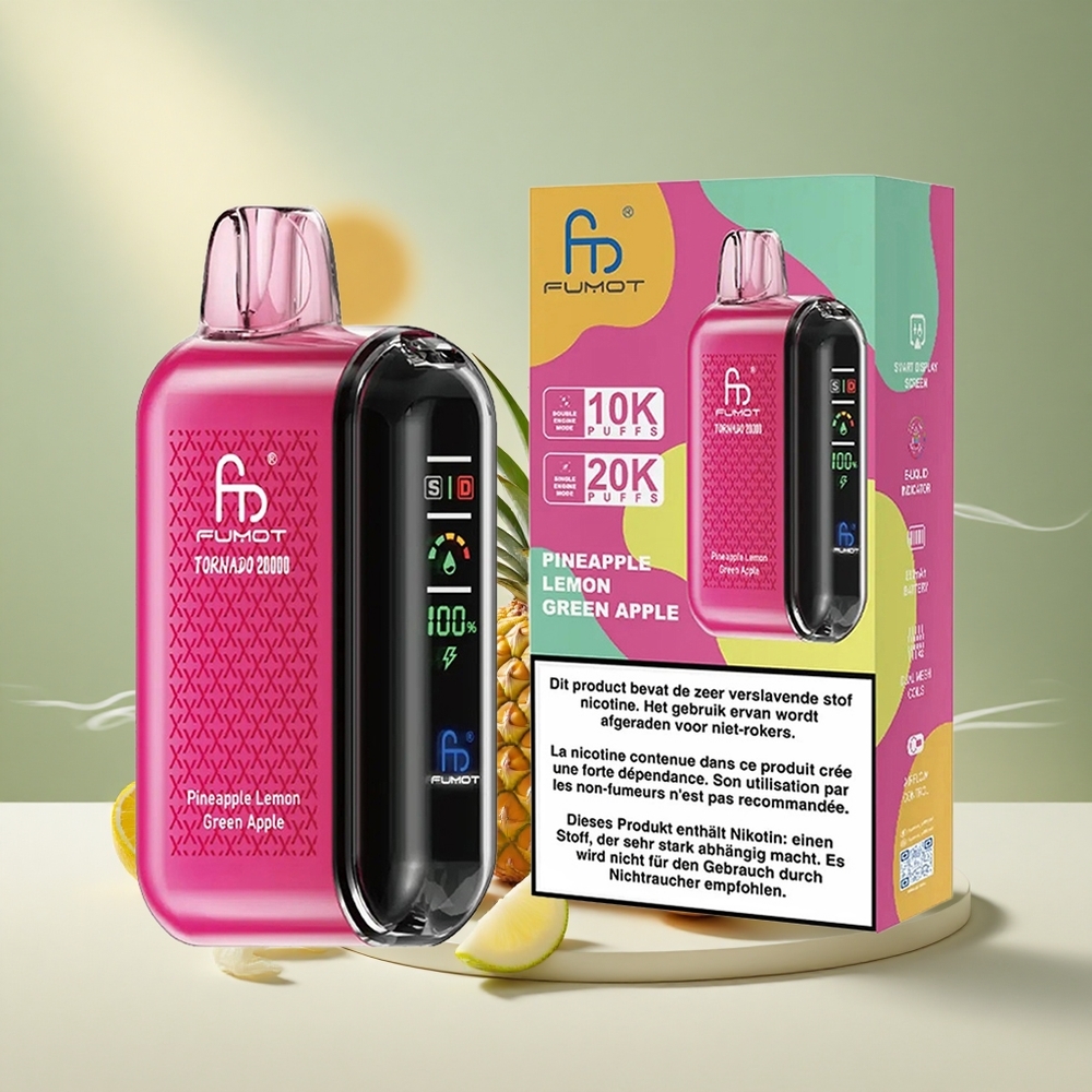 Fumot Tornado 20000 Puffs Dual Mesh Coil Ananass Sidrun Roheline Õun