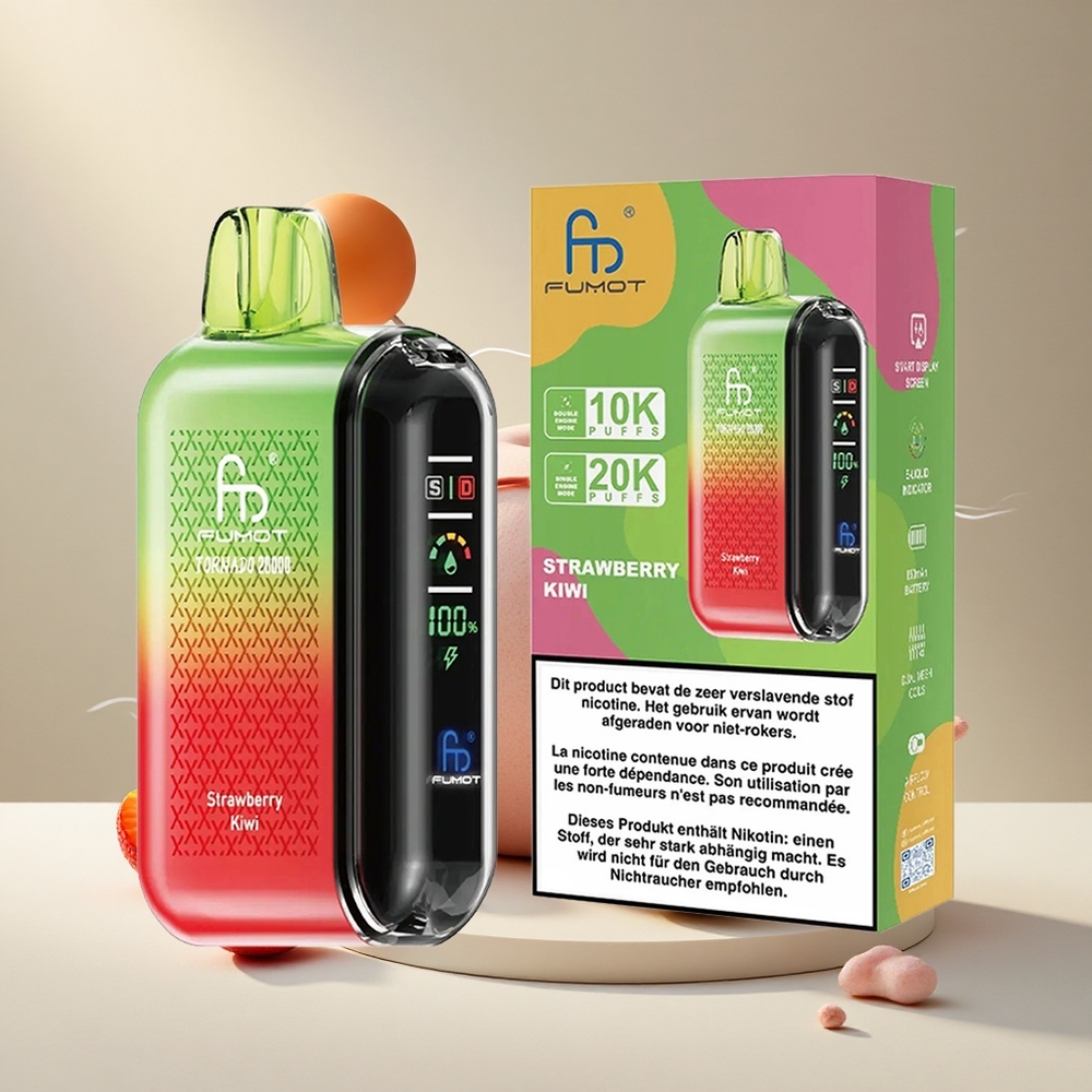 Fumot Tornado 20000 Puffs Dual Mesh Coil Maasika-Kiivi