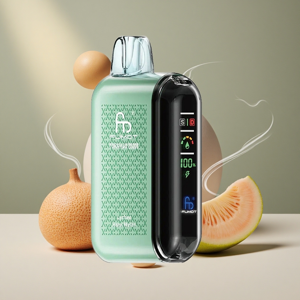 Fumot Tornado 20000 Puffs Dual Mesh Coil Ühekordne Vape Litši Hami Melon