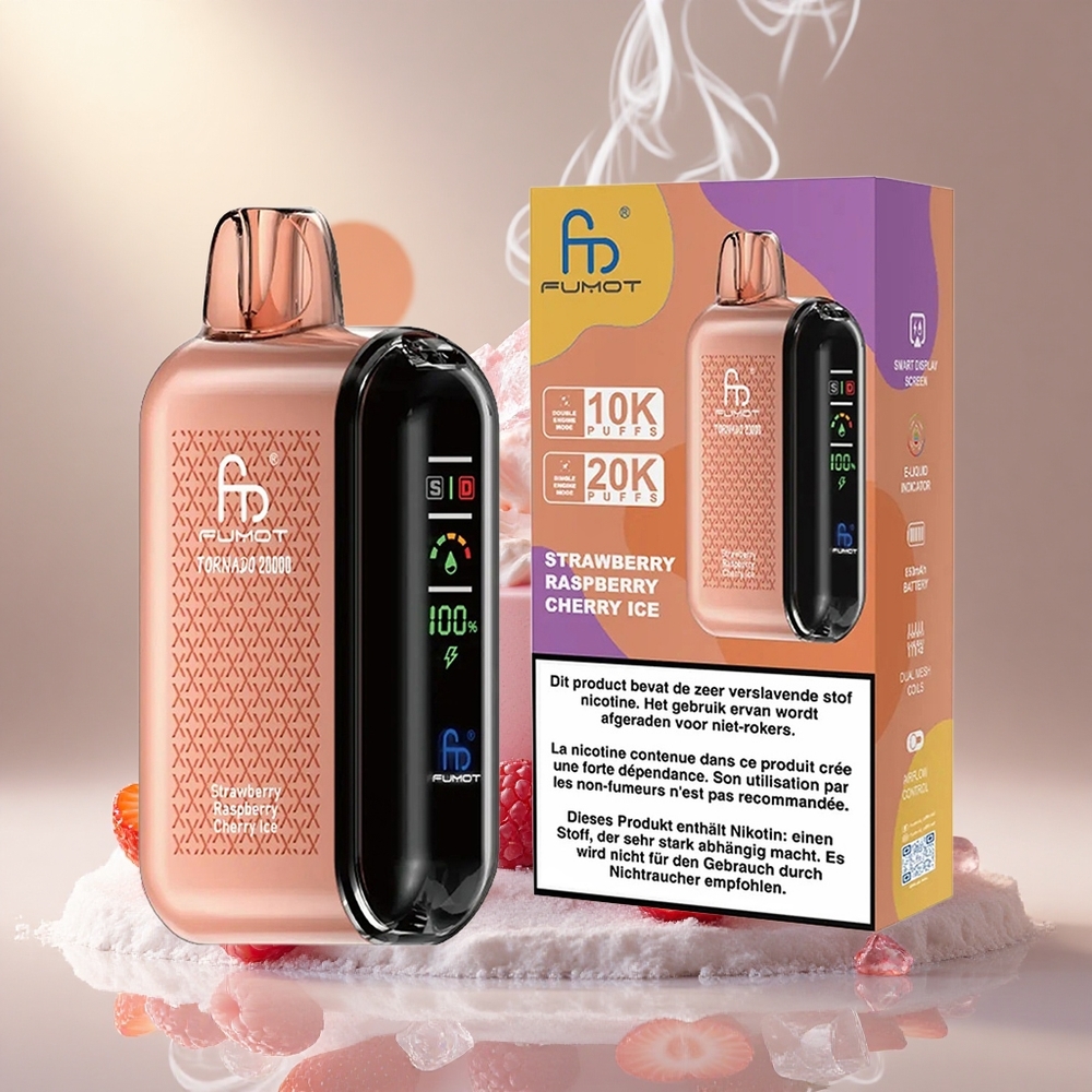 Fumot Tornado 20000 Puffs Dual Mesh Maasika Vaarik Kirss Jää