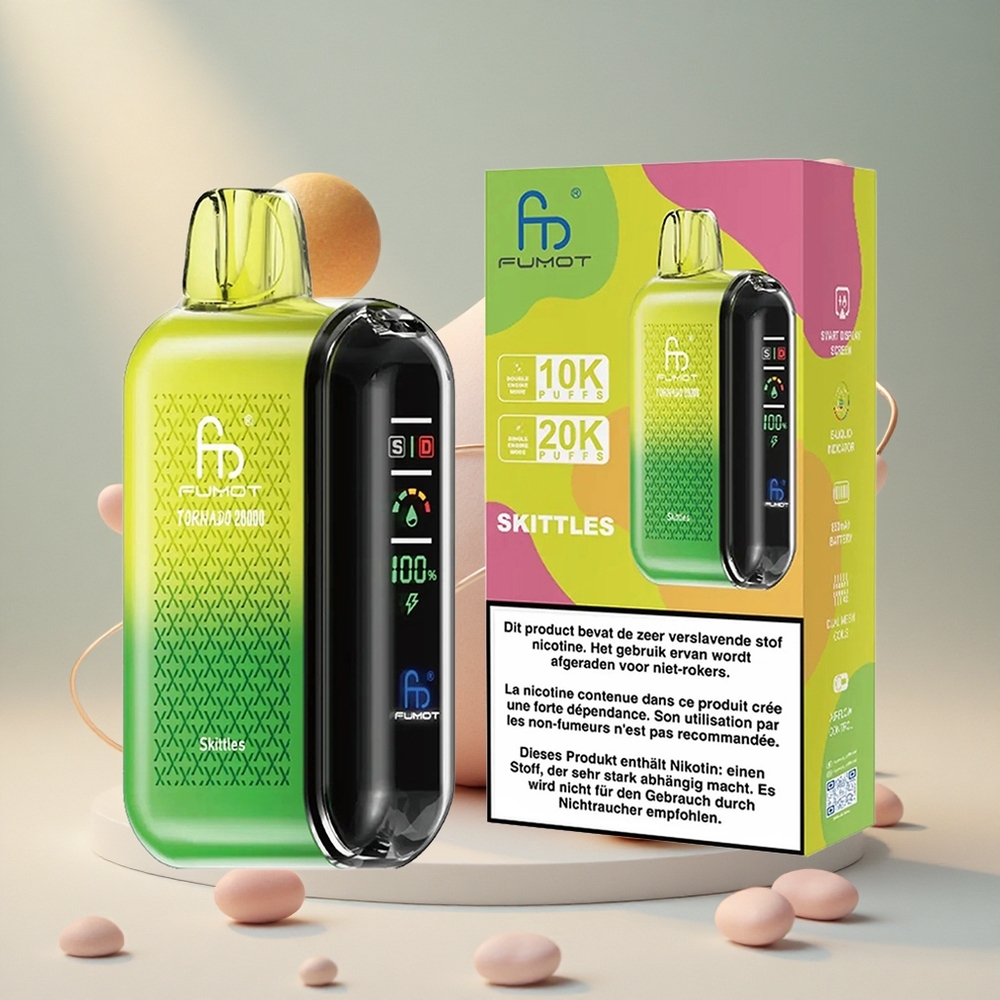 Fumot Tornado 20000 Puffs Kahekordse Võrguga Skittles
