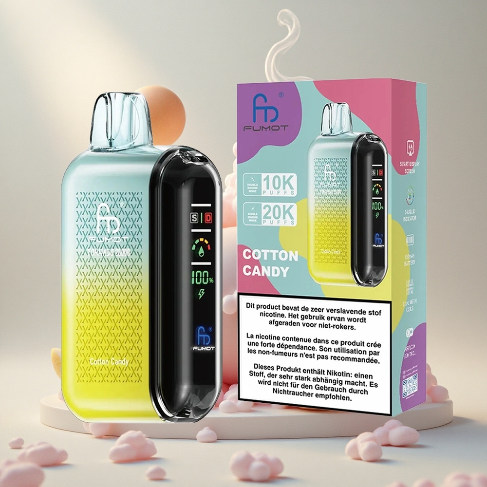 Fumot Tornado 20000 Puffs Kootud Kreeka Jäätis 20ml Mahutavus