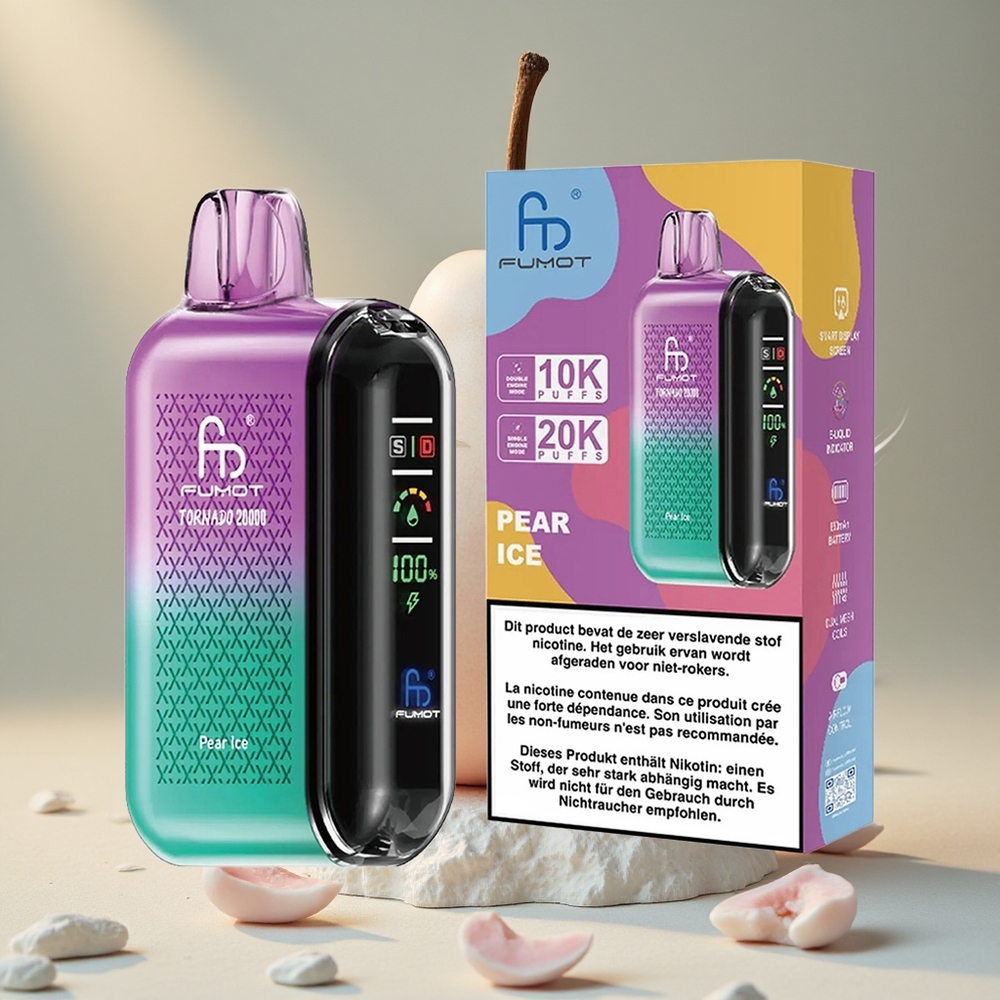 Fumot Tornado 20000 Puffs Laaditav Pirnijää Ühekordne Vape