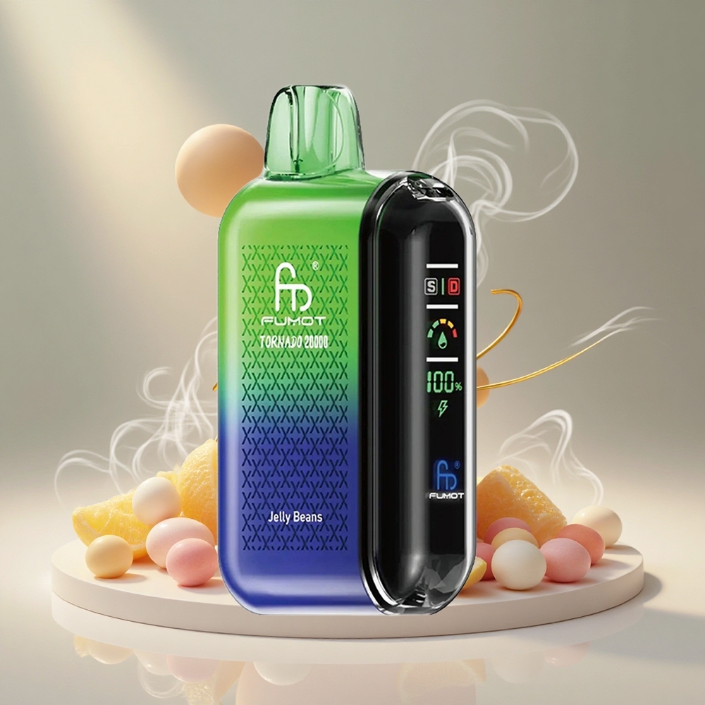 Fumot Tornado 20000 Puffs Taastlaaditav Akuga Ühekordne Vape Jelly Beans