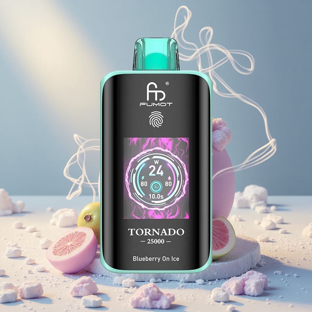 Fumot Tornado 25000 Puffs Laaditav Akuga Mustikas Ja Jää Maitsega