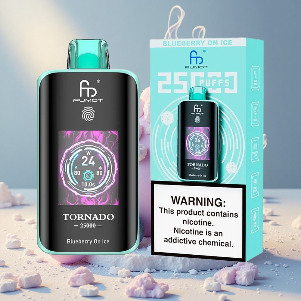 Fumot Tornado 25000 Puffs Laaditav Akuga Mustikas Ja Jää Maitsega