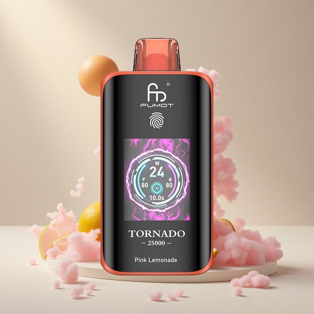 Fumot Tornado 25000 Puffs Laaditav Akuga Roosa Sidrunimahl