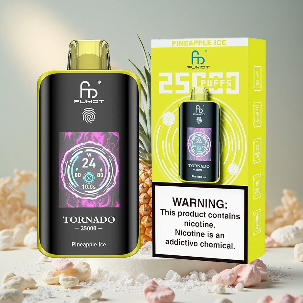 Fumot Tornado 25000 Puffs Laetav 700mAh Ananass-Jää Dispositsioonvape