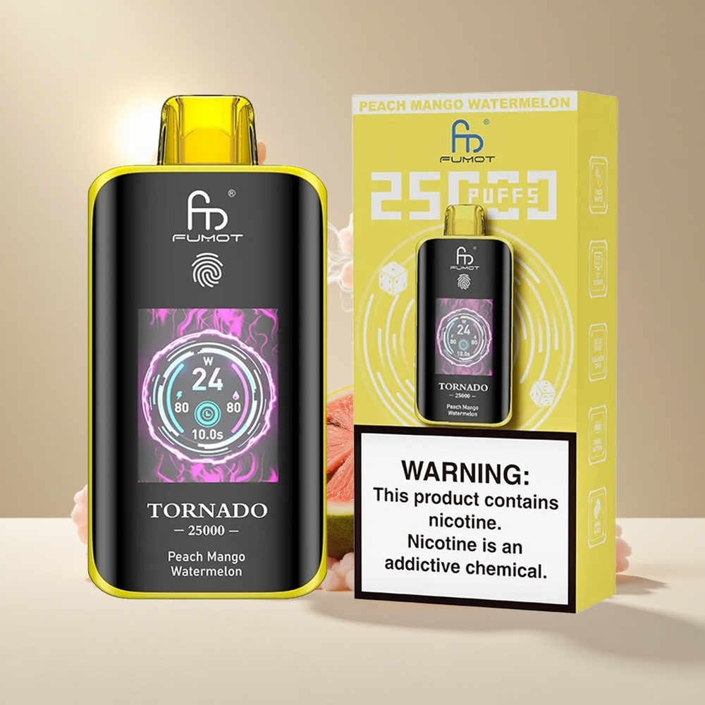 Fumot Tornado 25000 Puffs Laetav 700mAh Virsik Mango Arbuus