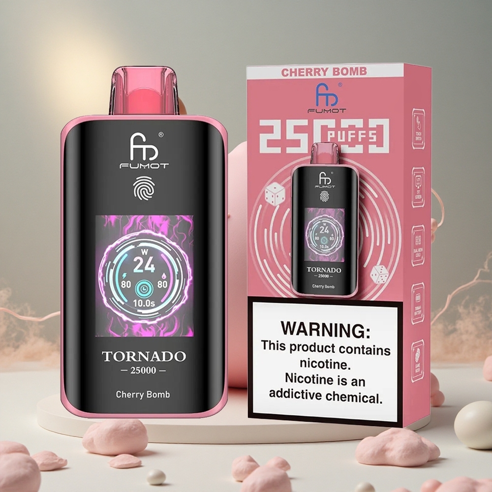 Fumot Tornado 25000 Puffs Laetav Kirsi Pomm
