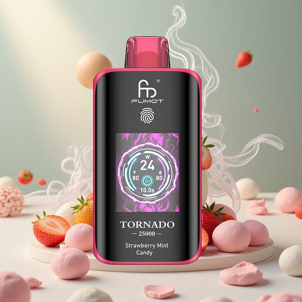 Fumot Tornado 25000 Puffs Maasika-Mündi Maitseline 700mAh Akuga