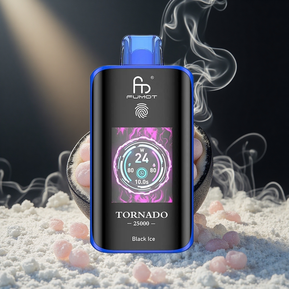 Fumot Tornado 25000 Puffs Tüüp-C Laadimisega Must Jää