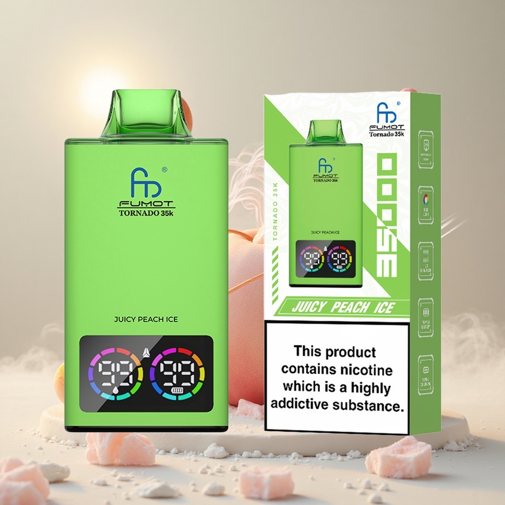 Fumot Tornado 35000 Puffs Mahlane Virsik Jää RGB Valgustus