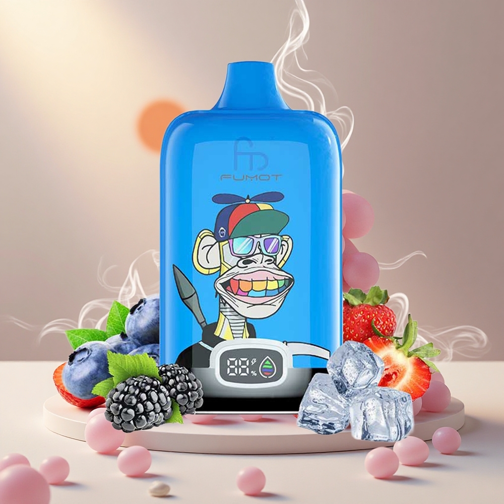 Fumot Tornado Digital Box 12000 Puffs Ühekordne Vape Maasikas-Mustikas