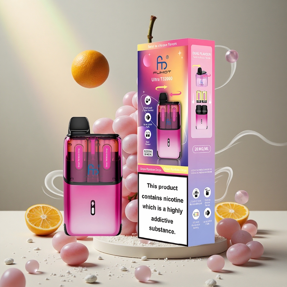 Fumot Ultra T32000 32000 Puffs Viinamarja vikerkaare tilgad - Maasika vikerkaare tilgad